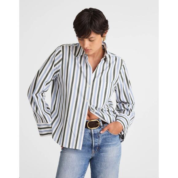 Madewell Tops - Madewell Easy Y-Neck Button-Up Shirt in Botanical Green Size XS NW713